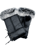 Load image into Gallery viewer, Handsfree Shearling & Rabbit Texting Gloves