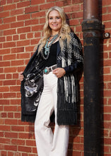 Load image into Gallery viewer, Women's Black and White Leather Stroller with Fringe