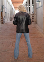 Load image into Gallery viewer, Embroidered Black Leather & Fox Jacket