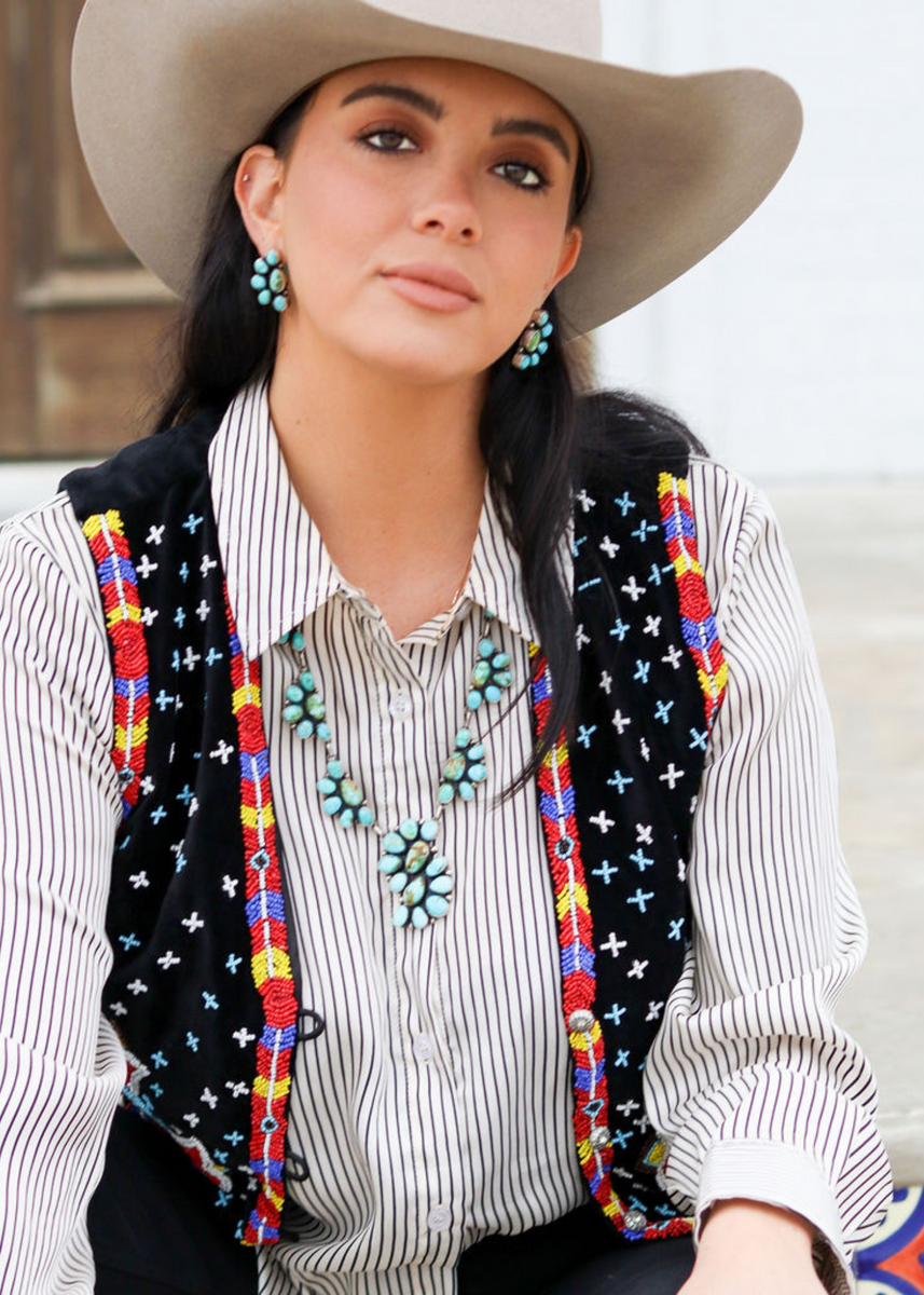 Hand Beaded Vest – Morris Kaye Furs