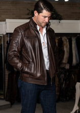 Load image into Gallery viewer, Men's Brown Leather Jacket