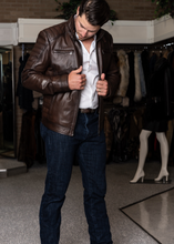 Load image into Gallery viewer, Men's Brown Leather Jacket