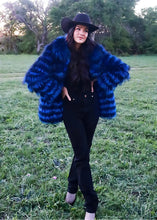 Load image into Gallery viewer, Women's Dyed Blue Fox Jacket