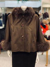 Load image into Gallery viewer, Cashmere Cape with Hood and Asiatic Raccoon Fur