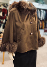 Load image into Gallery viewer, Cashmere Cape with Hood and Asiatic Raccoon Fur
