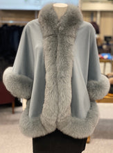 Load image into Gallery viewer, Cashmere Cape with Fox Fur Trim