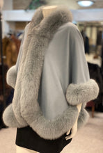 Load image into Gallery viewer, Cashmere Cape with Fox Fur Trim