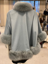 Load image into Gallery viewer, Cashmere Cape with Fox Fur Trim