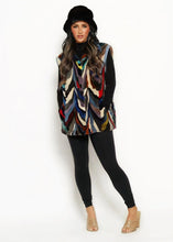 Load image into Gallery viewer, multi-colored sheared mink vest