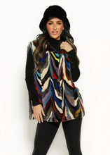 Load image into Gallery viewer, multi-colored sheared mink vest