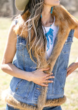Load image into Gallery viewer, Women's Denim and Red Fox Vest