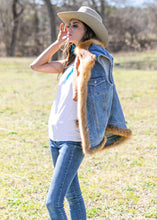 Load image into Gallery viewer, Women's Denim and Red Fox Vest