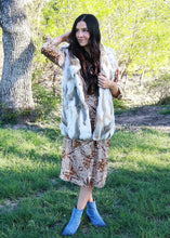 Load image into Gallery viewer, Women's White Multi Rabbit Vest with Hood