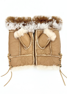 Handsfree Shearling & Rabbit Texting Gloves