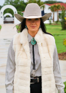 Beige Mink Vest