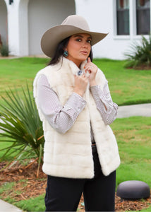 Beige Mink Vest