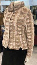 Load image into Gallery viewer, Silver Crossed Sheared Mink Lasered Jacket
