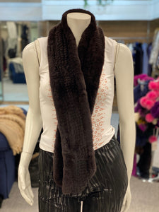 Knitted Rabbit Fur Infinity Scarf
