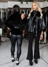 Load image into Gallery viewer, Black Calf &amp; Leather Cape