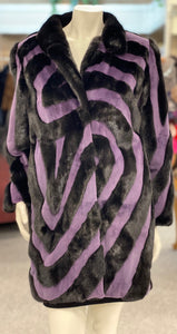 Black/Purple Sheared and Regular Mink Stroller