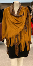 Load image into Gallery viewer, Cognac Reversible Suede to Leather Fringe Jacket