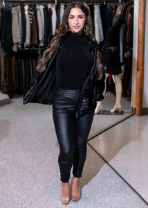 Black Mink Pieces Jacket