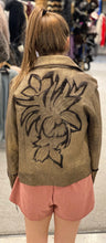 Load image into Gallery viewer, Gold Lamb Skin Biker Jacket with Mink Embroidery