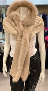 Knitted Fox Fur Shawl