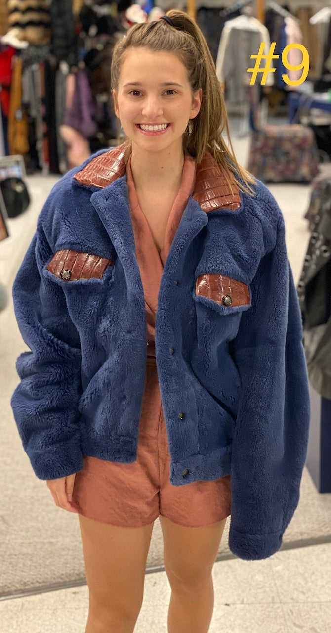 Blue Nutria Jacket with Gator Accents