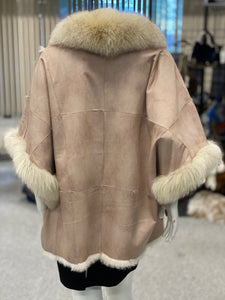 Double Faced Rabbit and Fox Fur Poncho