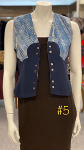 Denim Washable Suede Vest with Stretchy Back