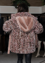 Load image into Gallery viewer, Pink Knitted Mink Parka