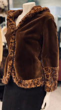 Load image into Gallery viewer, Brown Sheared Mink Stenciled Jacket