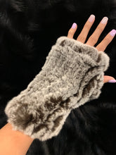 Load image into Gallery viewer, Knitted Rabbit Fingerless Fur Gloves