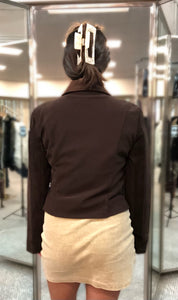 Brown Washable Suede with Spandex Back Jacket