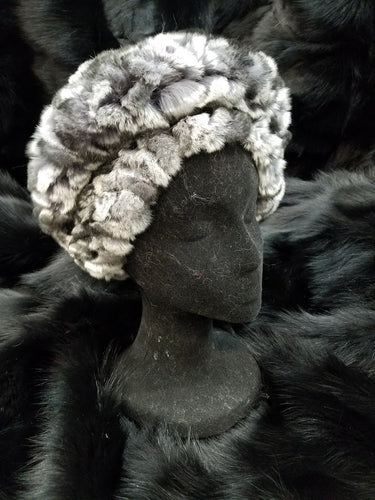 Knitted Rabbit Fur Beanie Hat