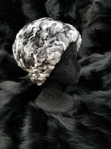 Knitted Rabbit Fur Beanie Hat