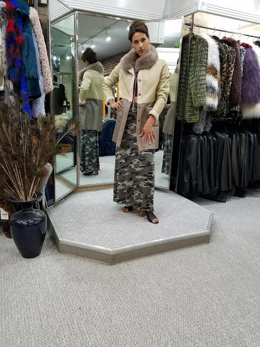 Shearling Lamb Jacket with Fox Fur Collar