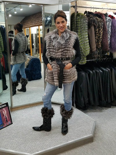 Long Raccoon Fur Vest