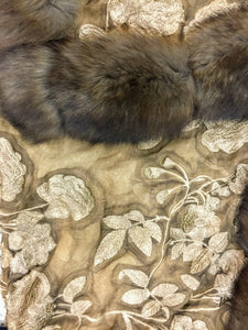 Silk Lace and Raccoon fur Shawl