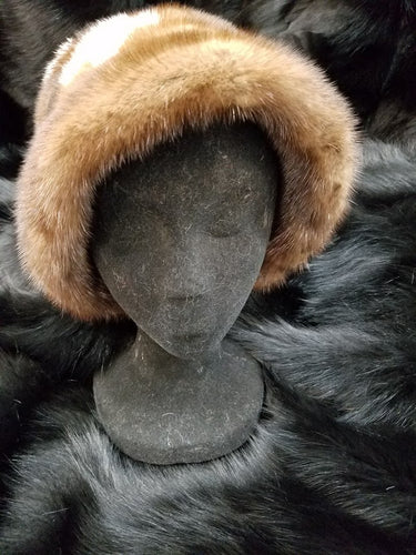Floral Mink Fur Bucket Hat