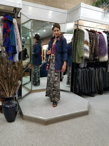 Jean Jacket with Mink fur Liner Vest