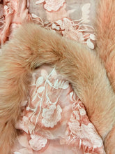 Load image into Gallery viewer, Silk Lace and Raccoon fur Shawl