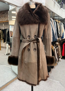 women's light brown shearling jacket