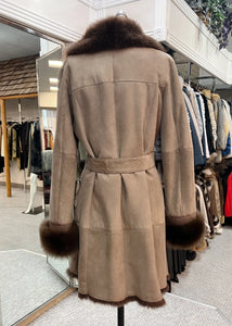 women's light brown shearling jacket