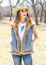 Load image into Gallery viewer, Women&#39;s Denim and Red Fox Vest