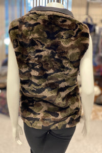 Reversible Camo Rabbit fur Vest