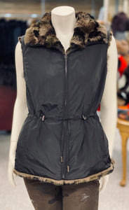 Reversible Camo Rabbit fur Vest