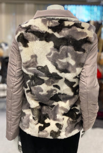 Reversible Camouflage Rabbit Fur Jacket