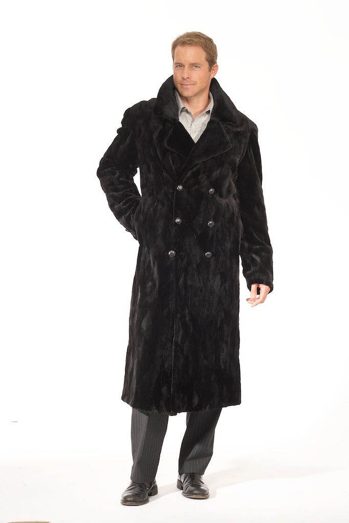 Men's Sheared Full Length Mink Fur Coat